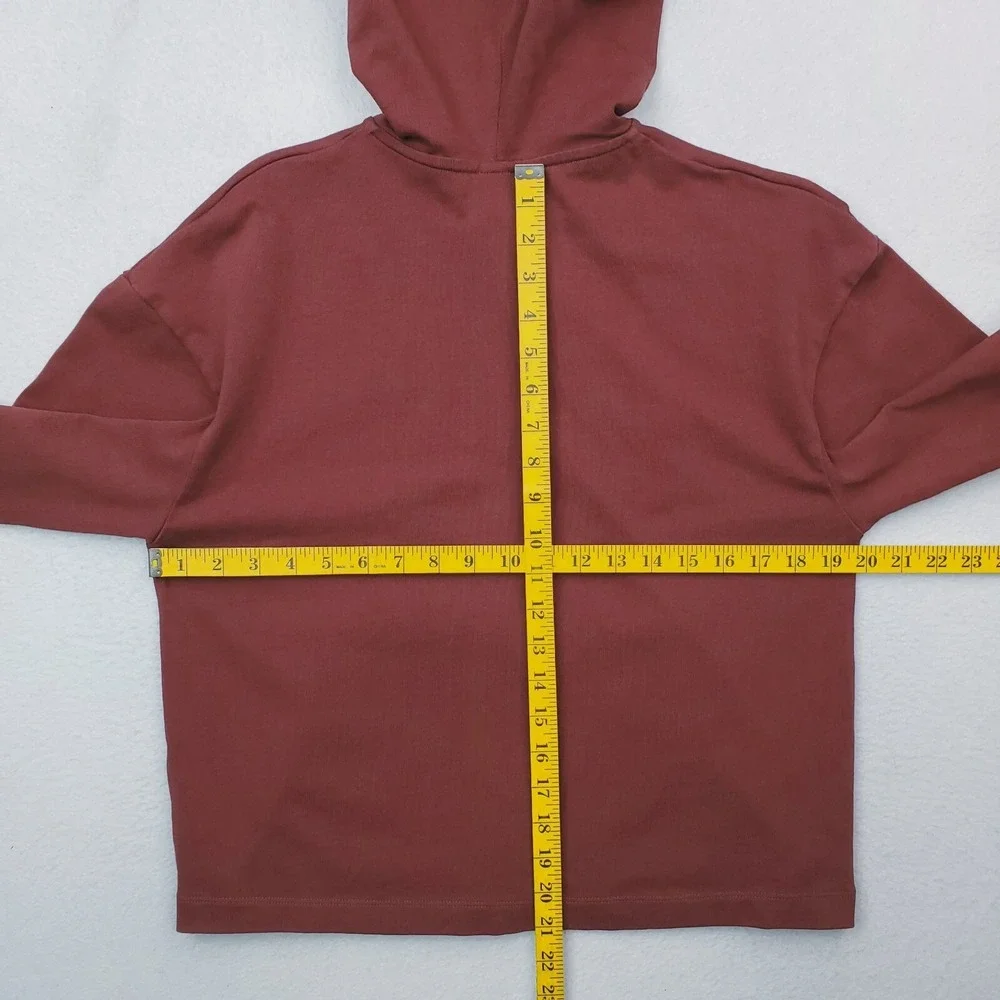 Nike Hoodie Womens Small Maroon Full Zip Sweatshirt Cropped Oversized Athleisure
